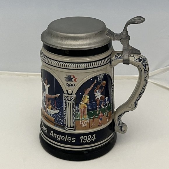 Vintage 1980 Limited Edition Thewalt Ceramic Beer Stein 1984 Summer Olympics - Picture 1 of 16